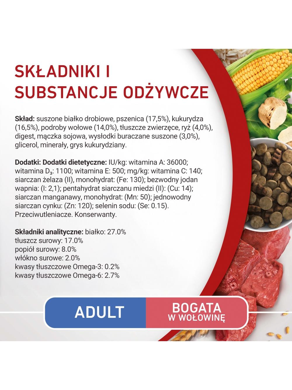 Purina One Adult Mini/Small Karma dla dorosłych psów bogata w wołowinę z ryżem 1,5 kg/Opakowanie uszkodzone (9372) !!!