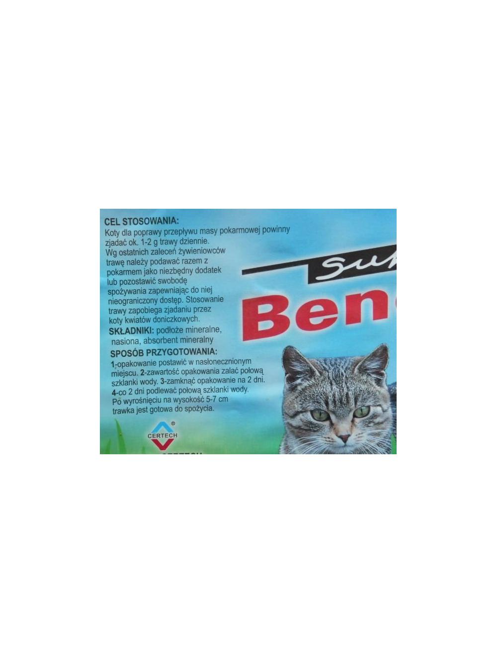 SUPER BENEK Trawka szybkorosnąca dla kota 150g w plastikowym pudełku
