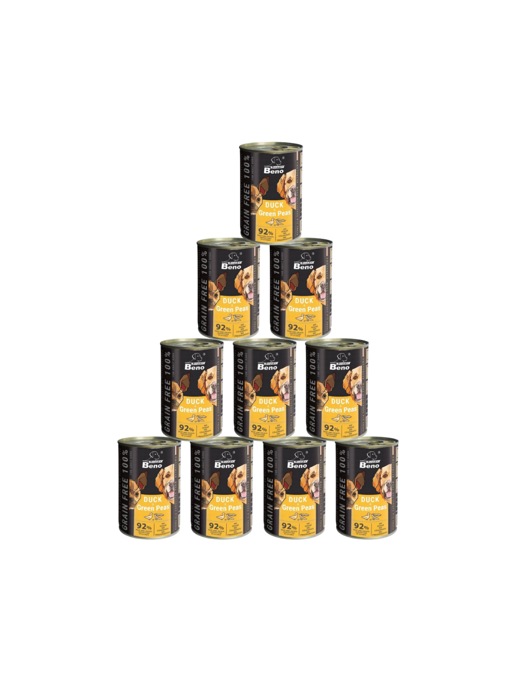 Super Beno PIES bezzbożowe kąski z kaczką i zielonym groszkiem w sosie 10x415g