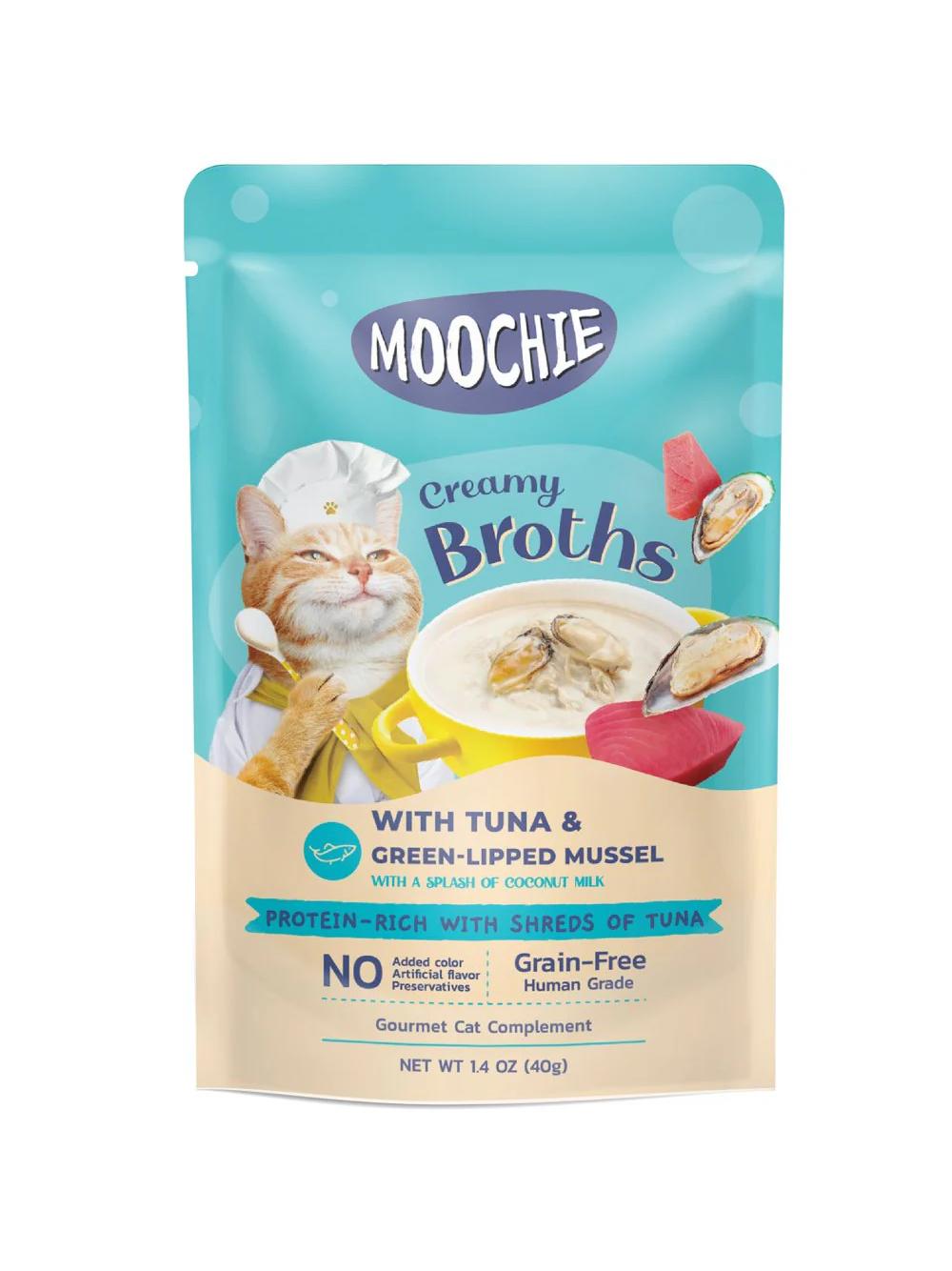 MOOCHIE Creamy Broths With Tuna & Green-Lipped Mussel Grain-Free 40g