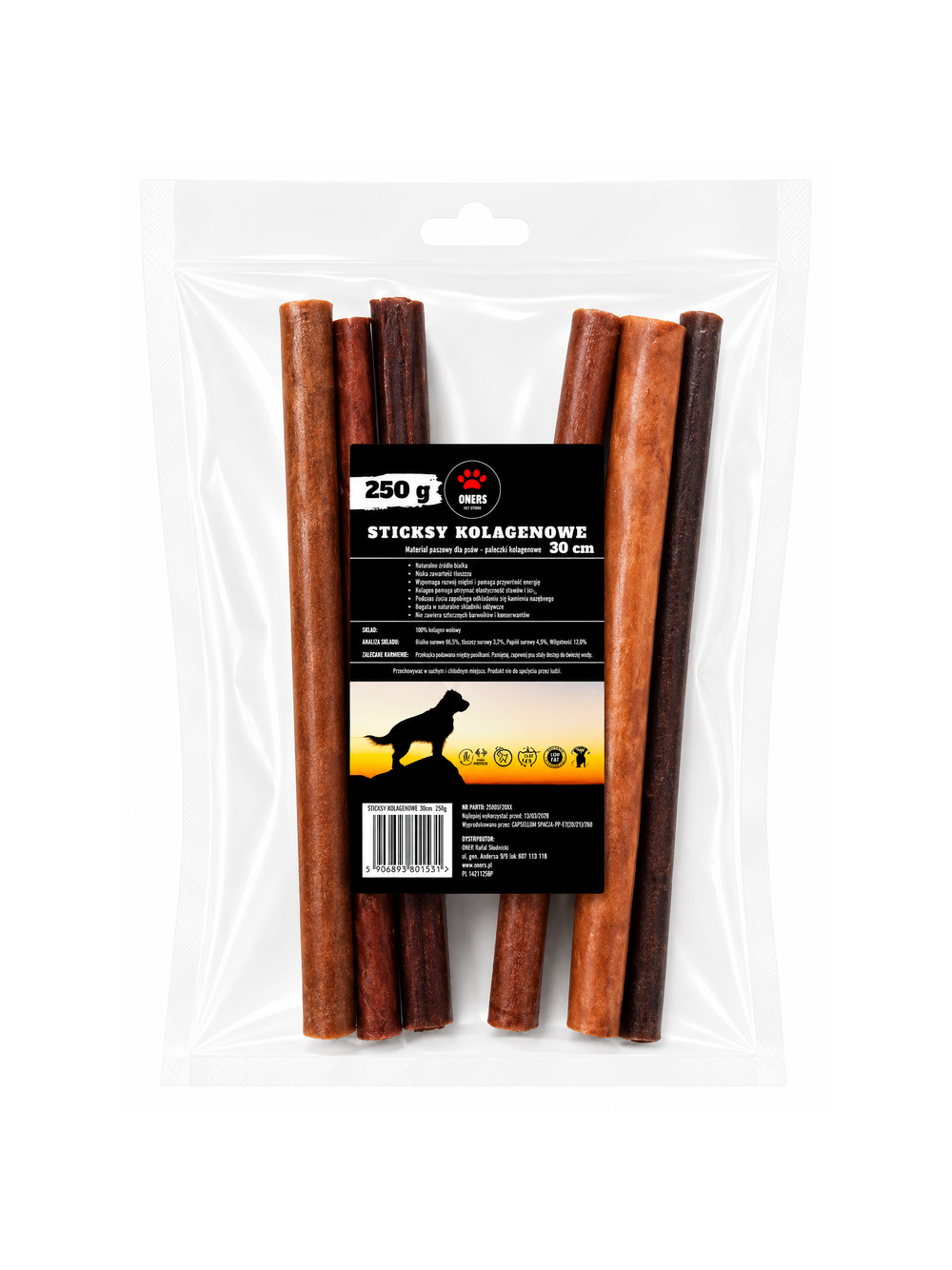 ONERS PAŁECZKI KOLAGENOWE 30cm 250g