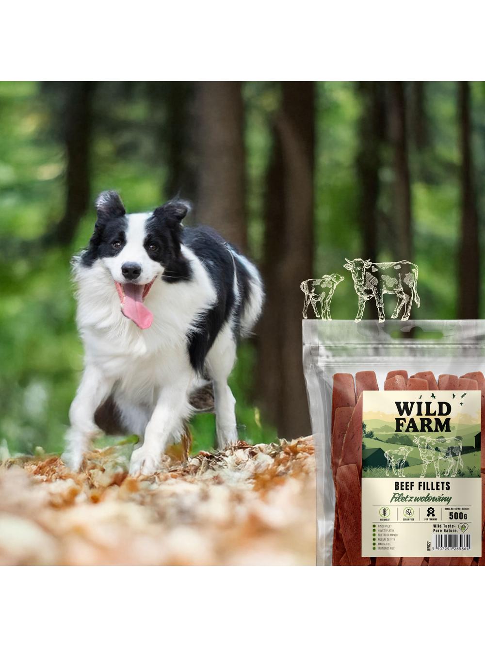 WILD FARM filet z wołowiny 500g przysmak dla psa