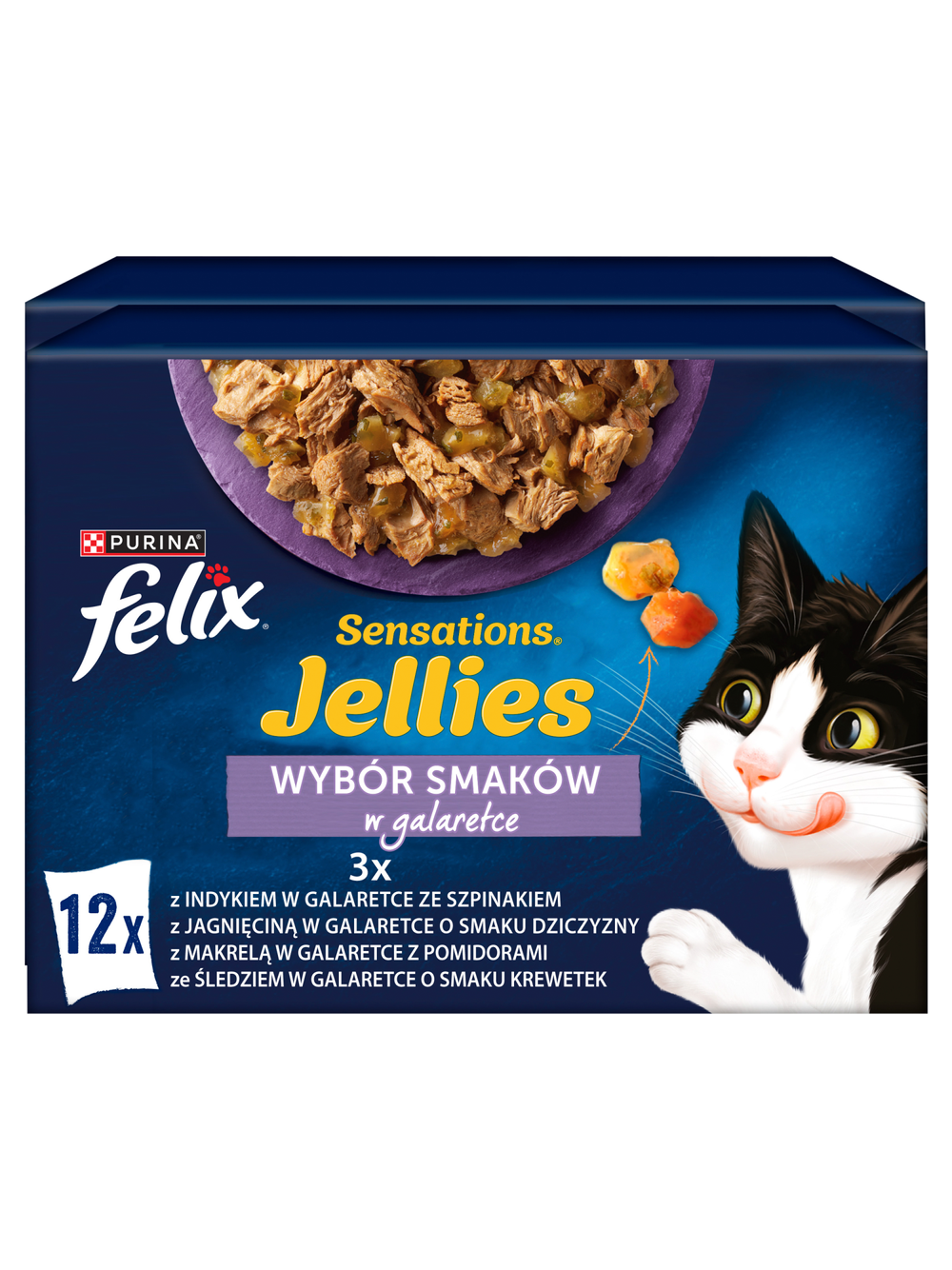 FELIX Sensation Jellies Karma dla kotów wybór smaków w galaretce 12x85g