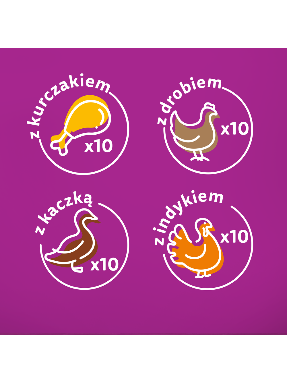 WHISKAS Adult saszetki 160x85g Drobiowe Frykasy - mokra karma dla dorosłego kota, w galaretce (kawałki z: kurczakiem, indykiem, drobiem, kaczką)