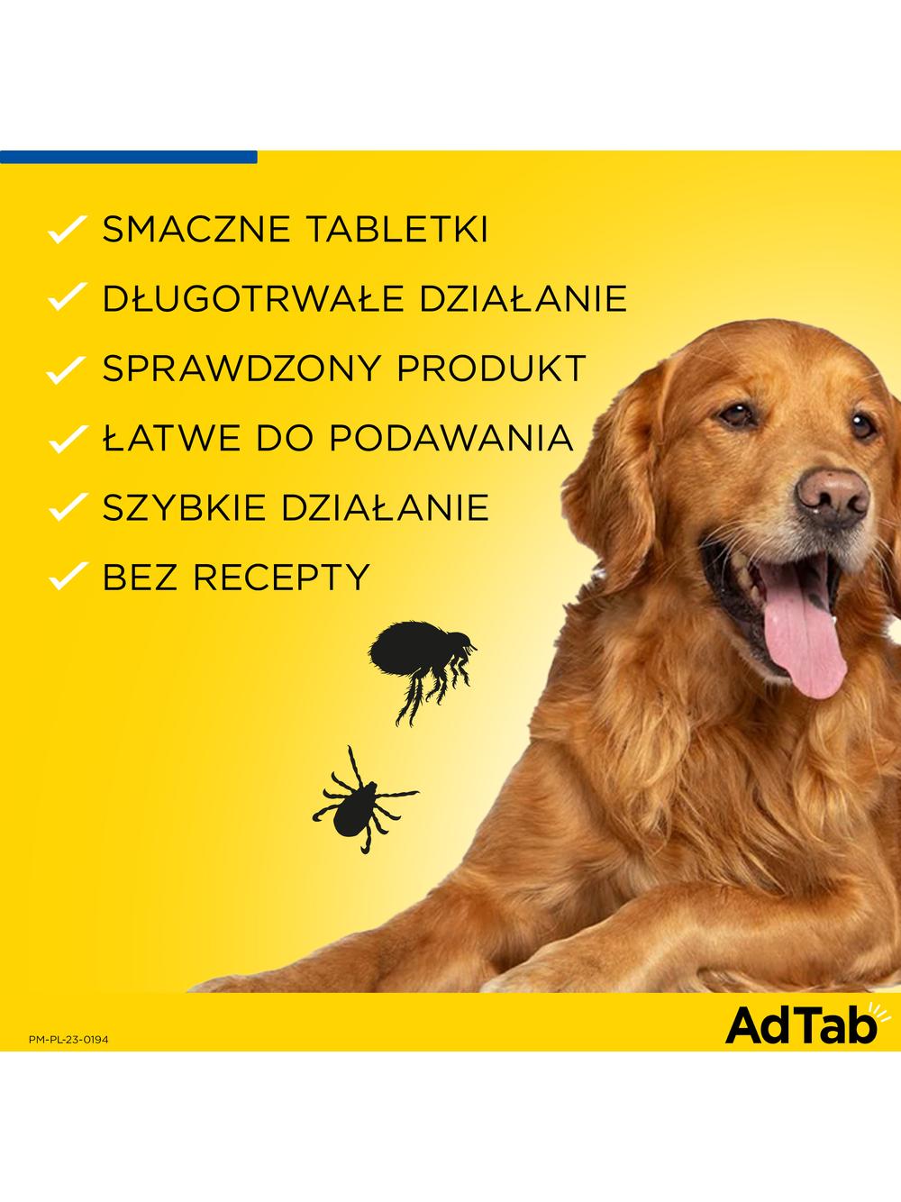 ELANCO AdTab 56mg tabletka na pchły i kleszcze dla psów 1,3-2,5 kg