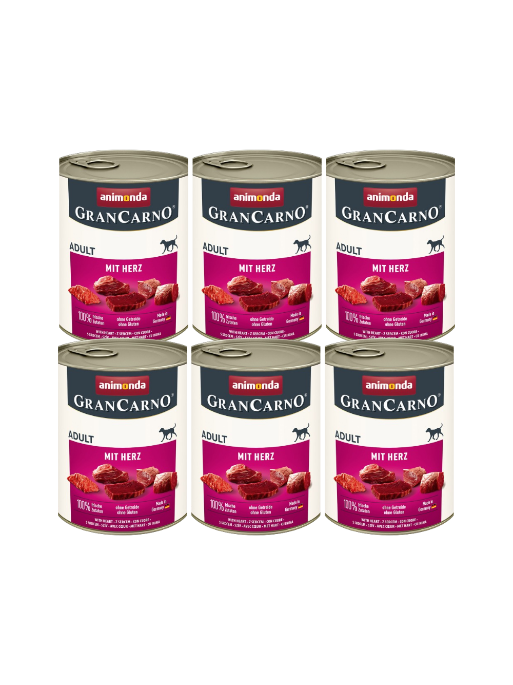 ANIMONDA GranCarno Adult Dog smak: z sercami 6x800g