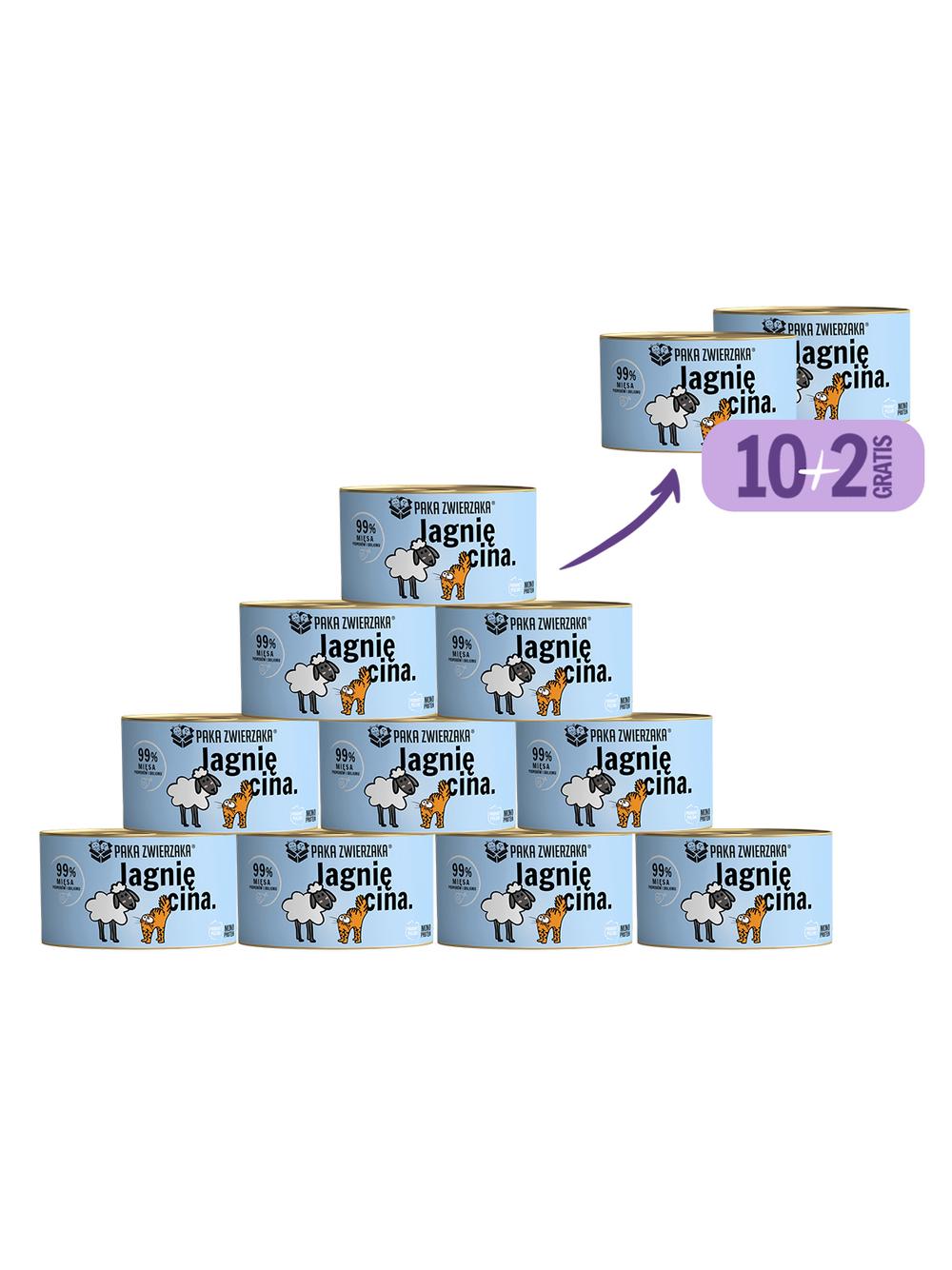 Paka Zwierzaka- karma mokra dla kota jagnięcina 10x200g+2 szt GRATIS !!!