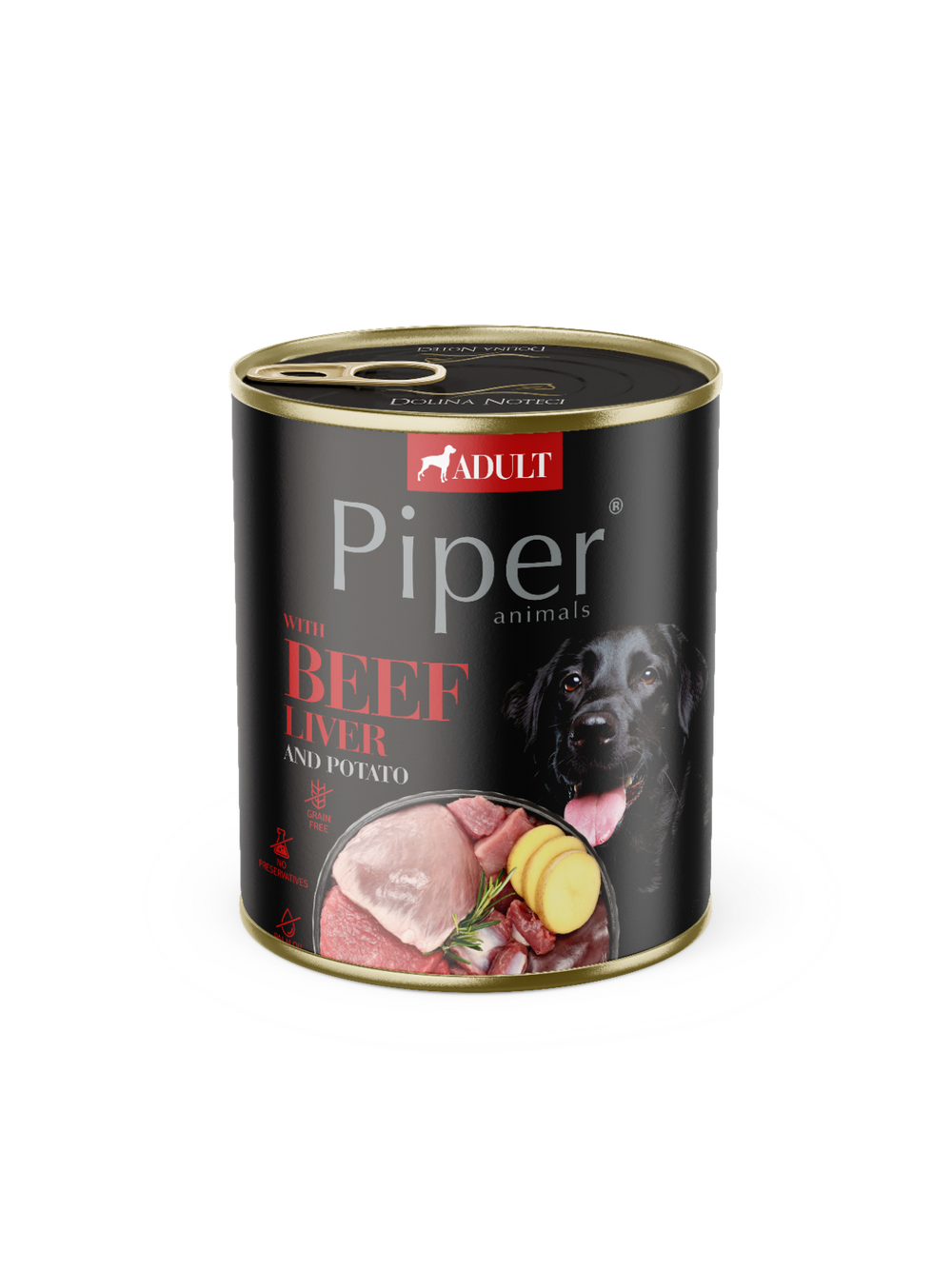 DOLINA NOTECI Piper dla psa z wątróbką wołową i ziemniakami 24x800g