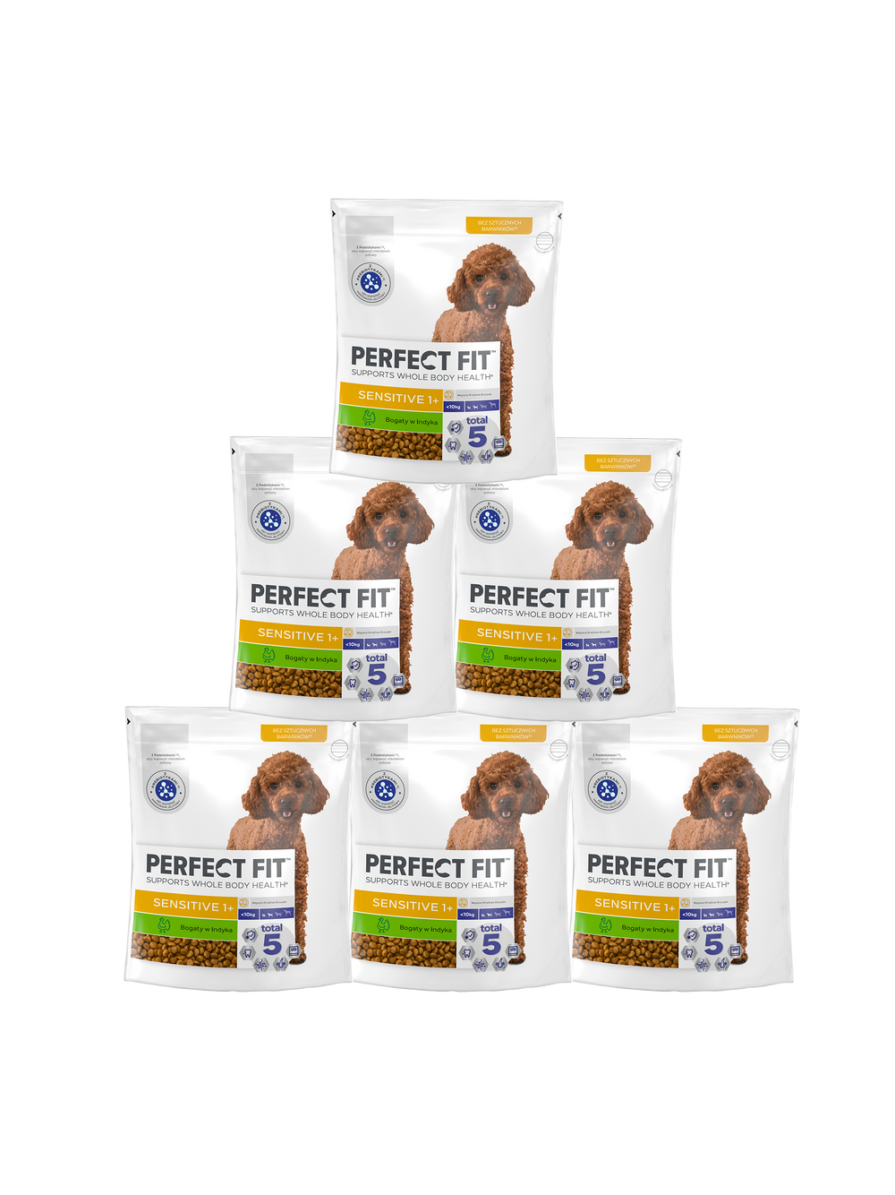 PERFECT FIT Sensitive 1+ Bogaty w Indyka 6x825 g - sucha karma dla dorosłych psów małych ras