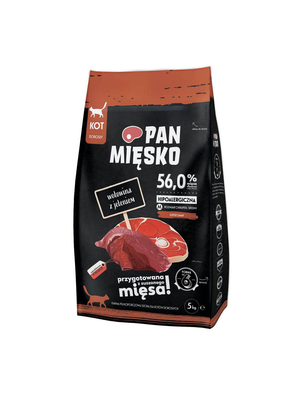 PAN MIĘSKO Wołowina z jeleniem M 5kg dla kota