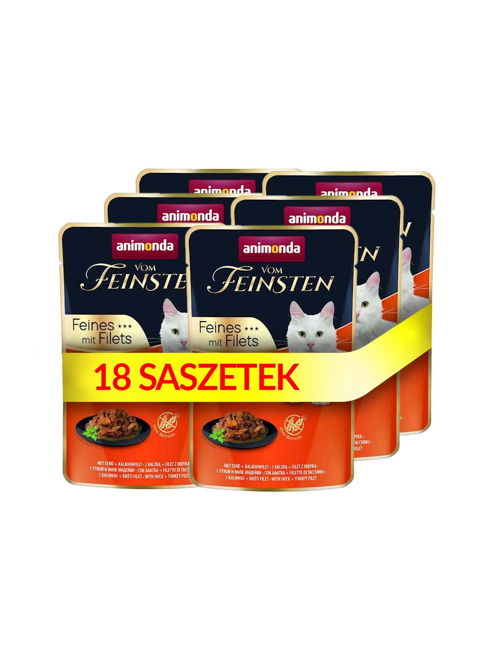 ANIMONDA Cat Vom Feinsten Adult Kaczka + filet z indyka saszetka 18x85g