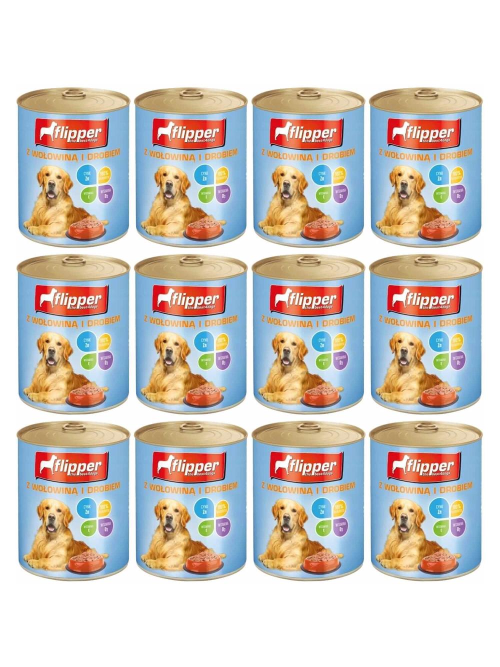 Dolina Noteci Flipper z wołowiną i drobiem 12x400g