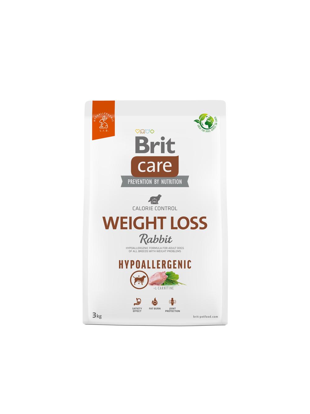 BRIT CARE Dog Hypoallergenic  Weight Loss Rabbit 3kg