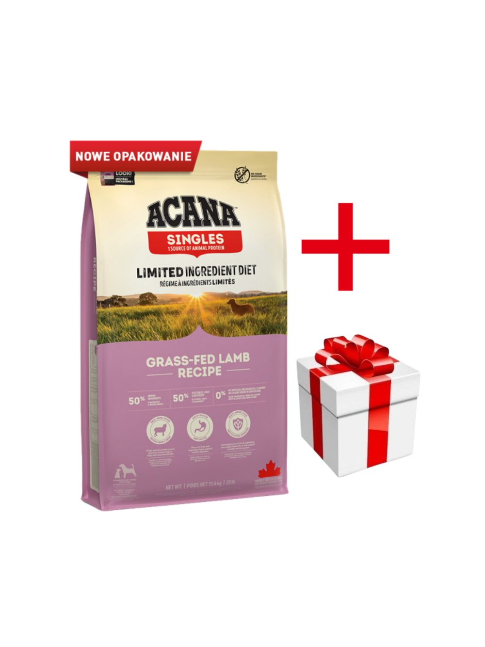 ACANA SINGLES Grass-Fed Lamb 11,4kg + niespodzianka dla psa GRATIS!