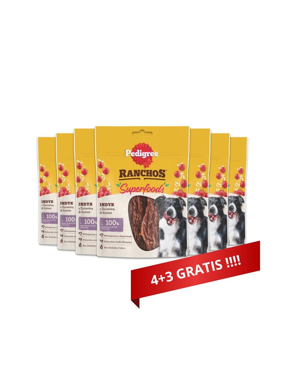 PEDIGREE® Ranchos™ Superfoods z indykiem 7x70g