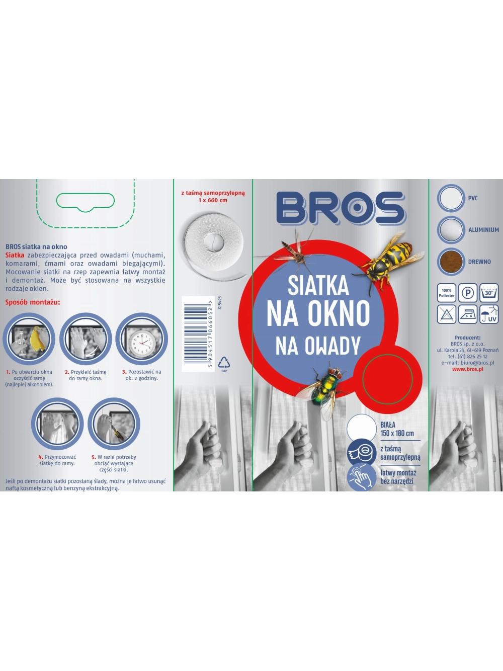 BROS - siatka na okno 150x180 – biała