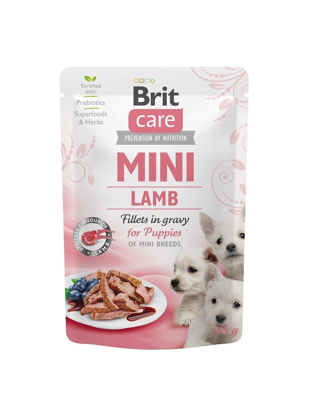 BRIT CARE Mini Lamb fillets in gravy  for puppy 85g