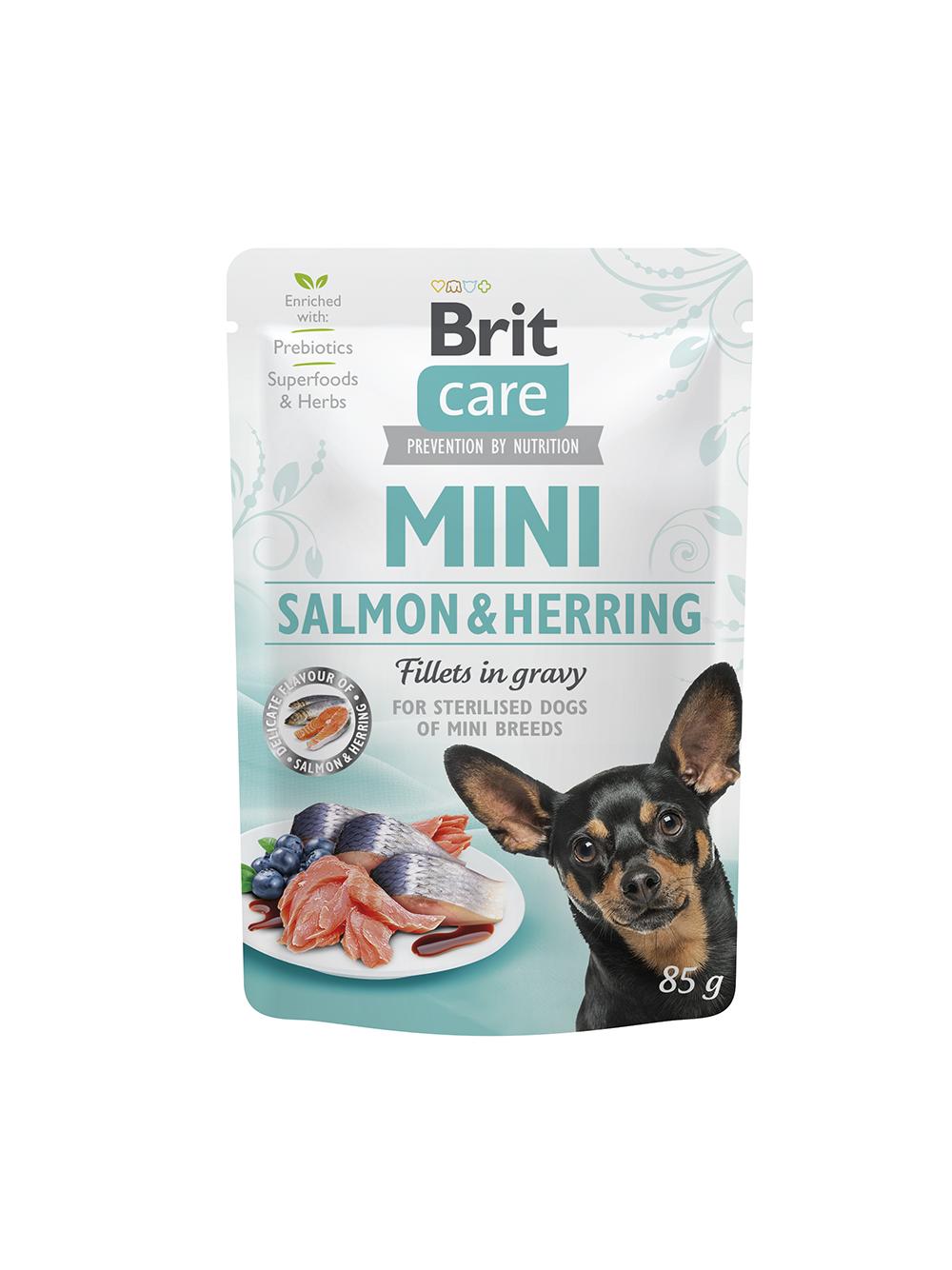 Brit Care Mini Salmon & Herring fillets in gravy 85g