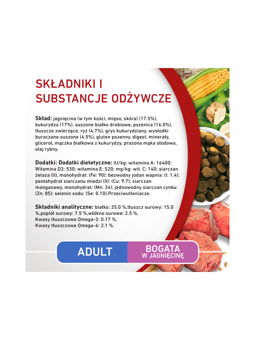 PURINA ONE Adult Medium/Maxi Karma dla dorosłych psów bogata w jagnięcinę z ryżem 2,5 kg