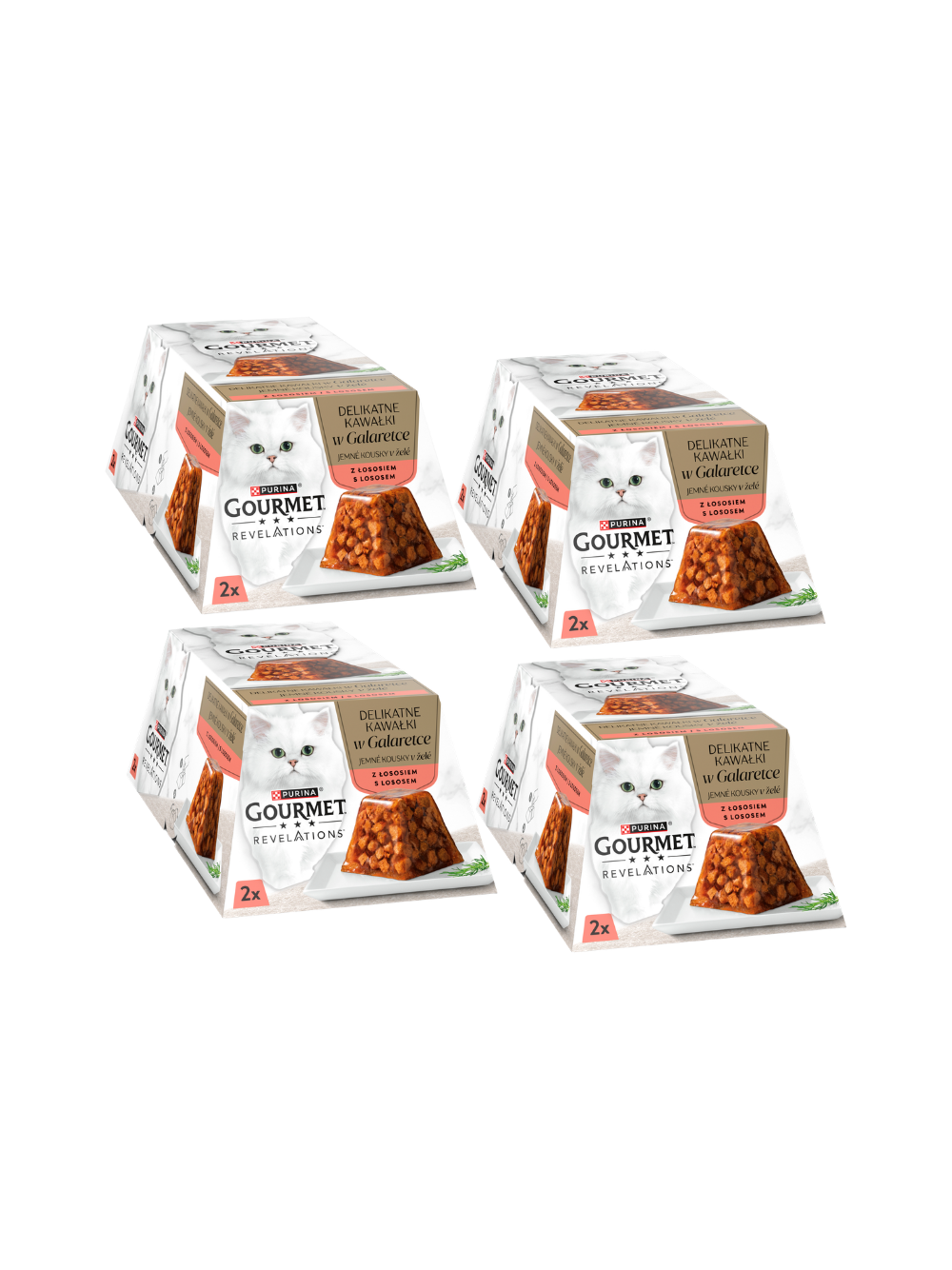 GOURMET Revelations Delikatne Kawałki w Galaretce z Łososiem 8x57g (4x2x57g)