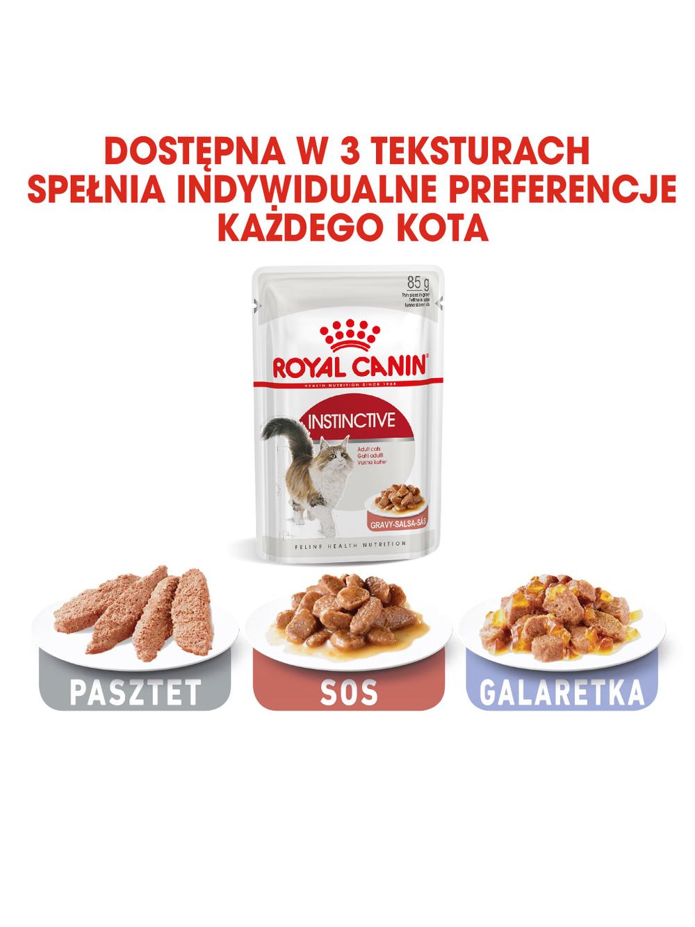 ROYAL CANIN  Instinctive 12x85g w sosie karma mokra w sosie dla kotów dorosłych, wybrednych
