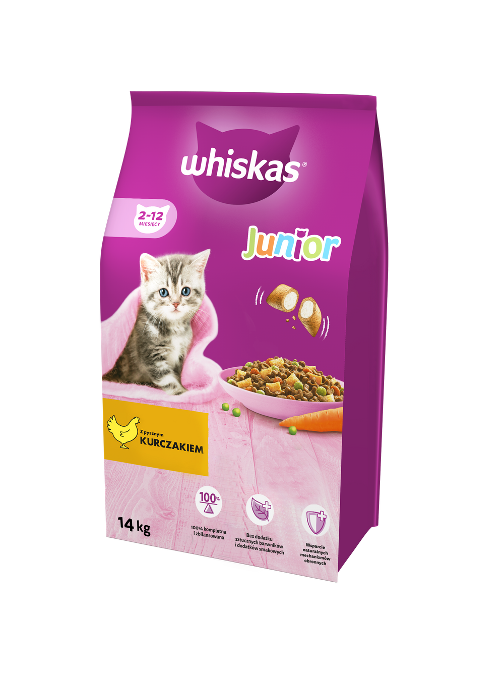 WHISKAS Junior 1,4 kg - sucha karma dla dla kociąt, z pysznym kurczakiem