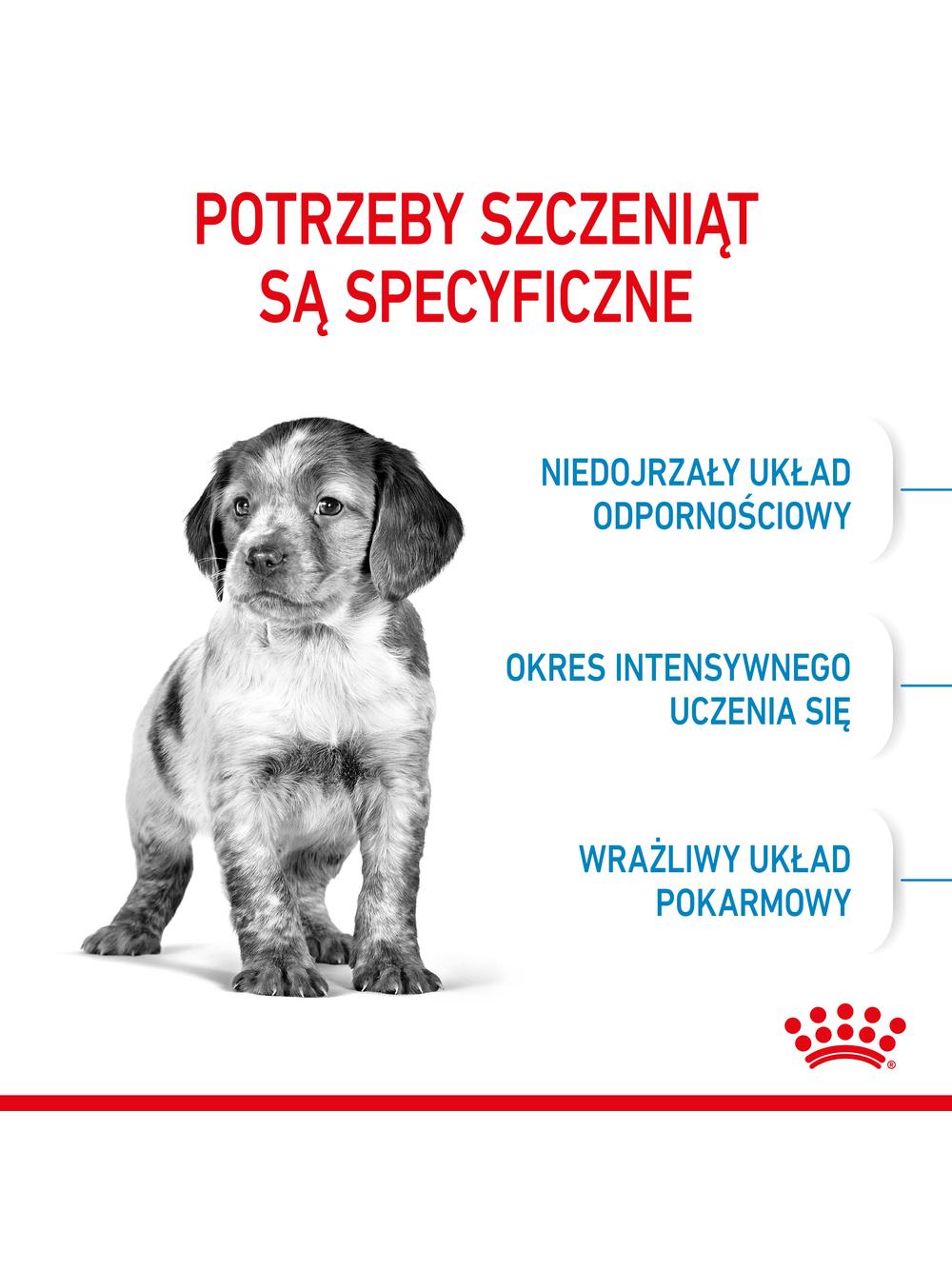 ROYAL CANIN Medium Puppy 13,9kg karma sucha dla szczeniąt, od 2 do 12 miesiąca, ras średnich\ Opakowanie uszkodzone (7444) !!!
