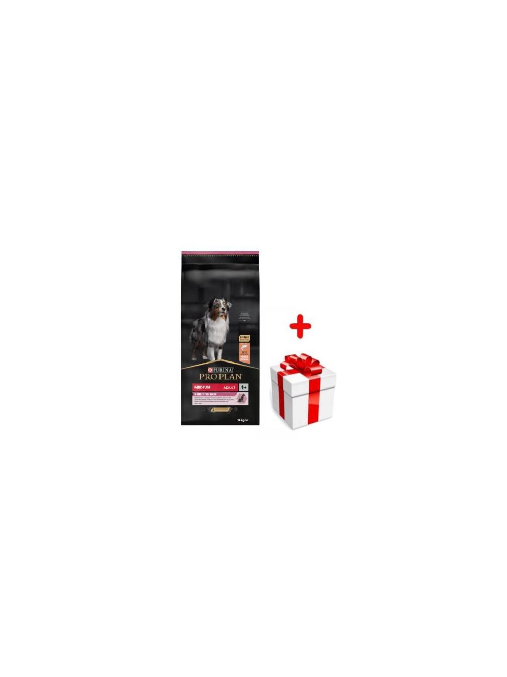 Purina Pro Plan Medium Adult Sensitive Skin Optiderma, łosoś i ryż 14kg   + niespodzianka dla psa GRATIS!