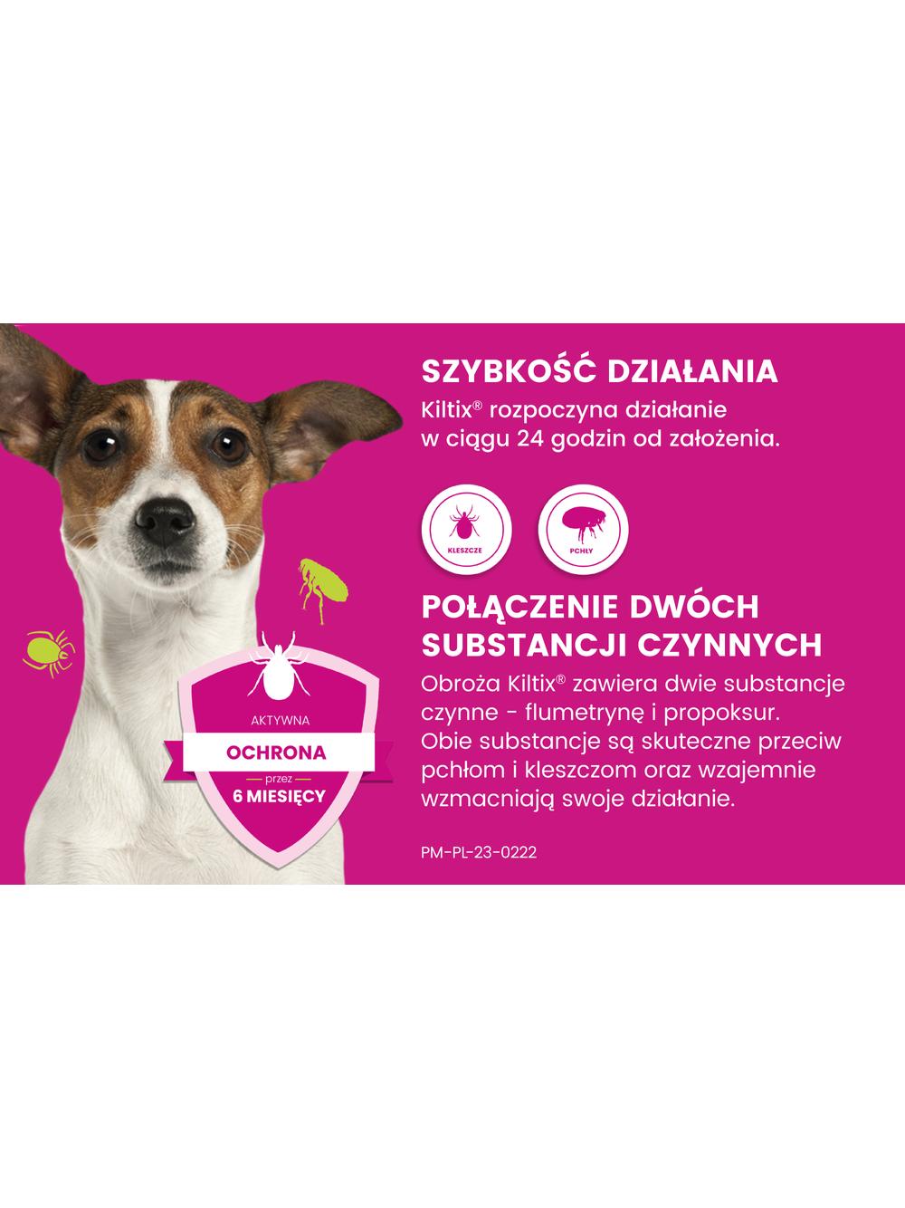 Kiltix Obroża dla małych psów 38 cm+ Cestal Dog Plus tabletki na odrobaczanie psów 2 sztuki