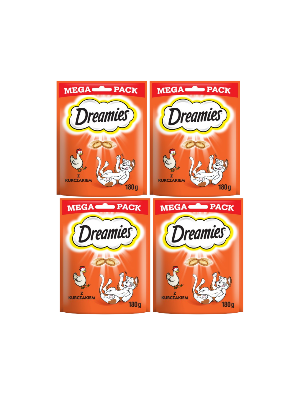 DREAMIES Mega Pack 4x180g - przysmak dla kota z pysznym kurczakiem