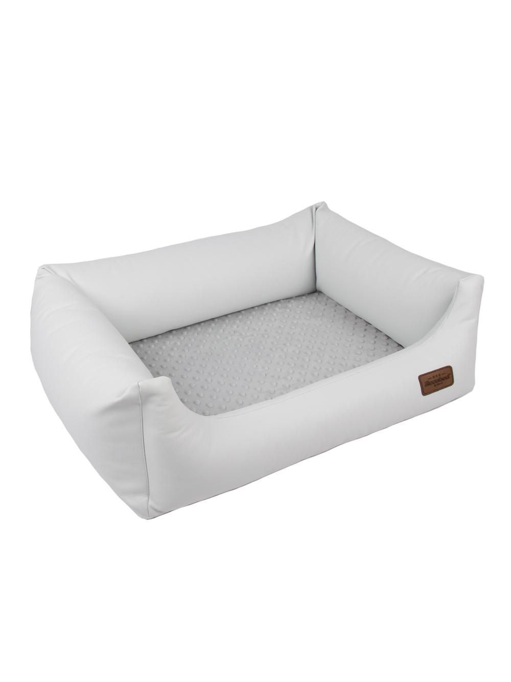 RECOBED kanapa Linkoln ekoskóra biało- szary L100x80cm