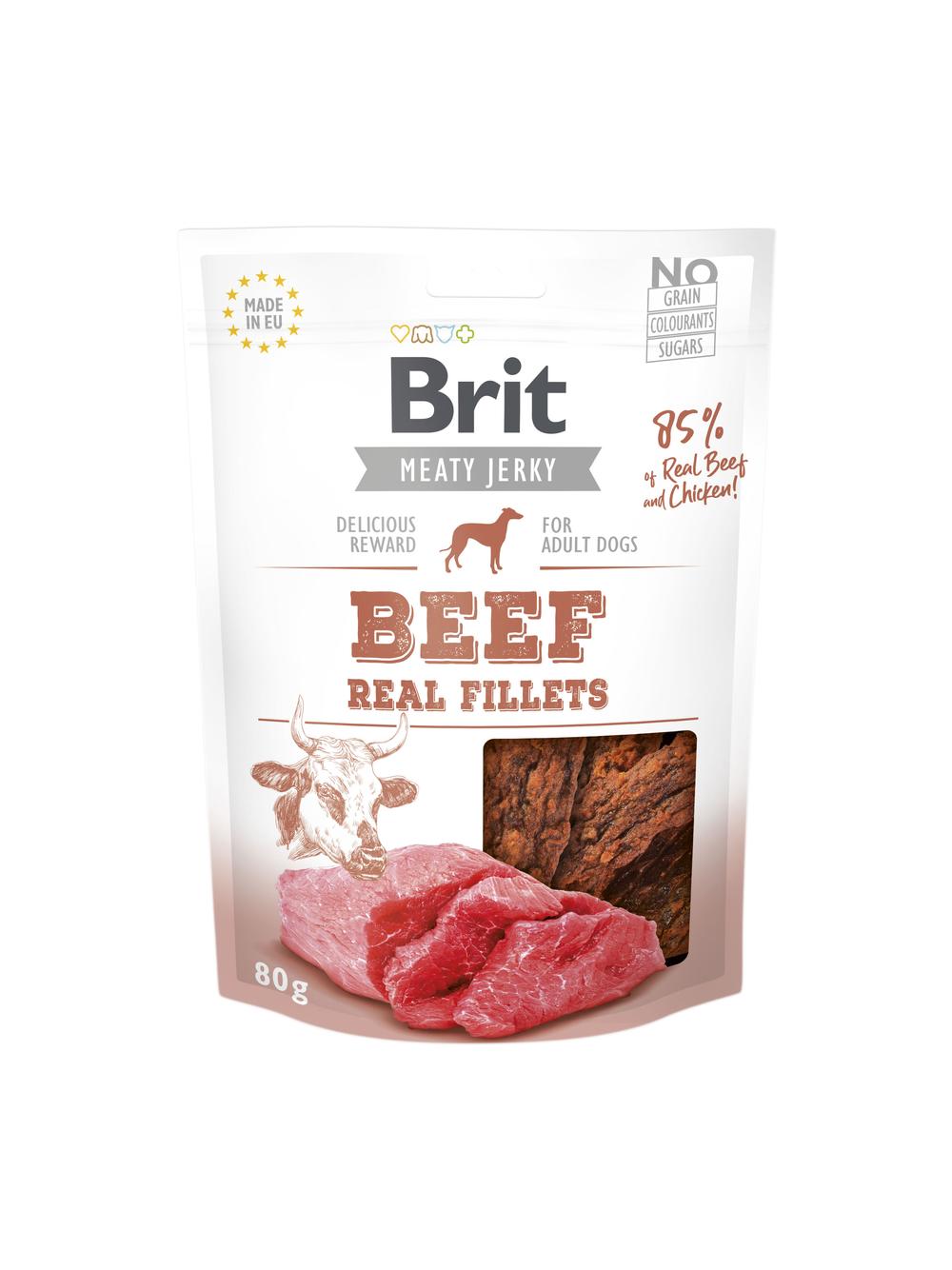 BRIT Jerky Snack Beef Fillets 80g