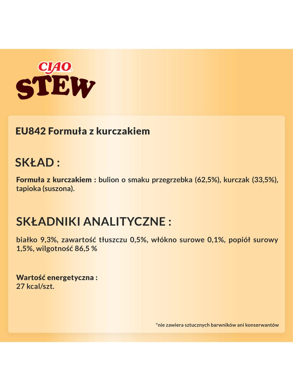 INABA  Cat Ciao Stew - kremowa potrawka dla kota o smaku kurczaka 40g