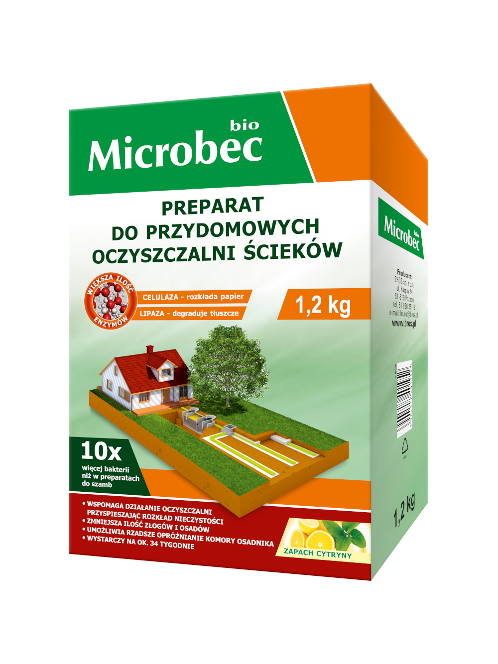 BROS MICROBEC BIO Aktywator do przydomowych oczyszczalni ścieków 1,2 kg