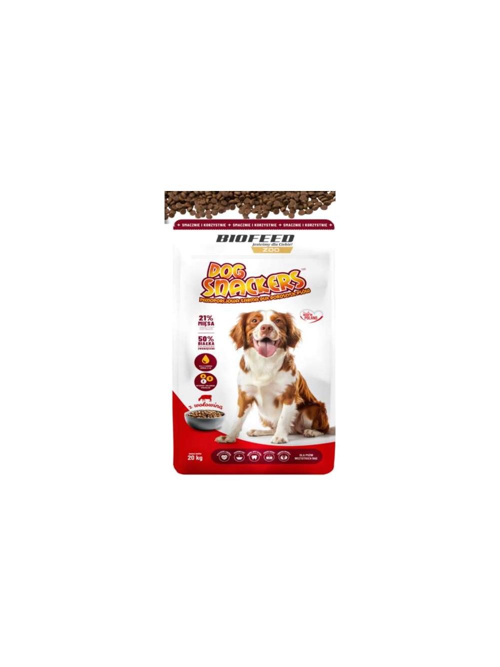 DOG SNACKERS ADULT Z WOŁOWINĄ 20 KG