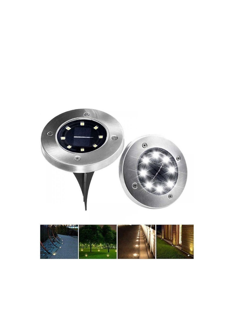 4x lampki solarne gruntowe led