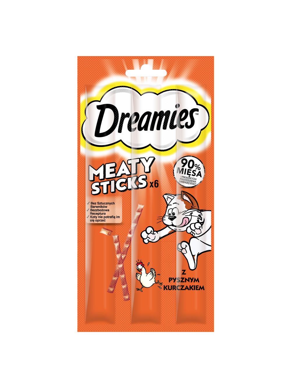 DREAMIES 14x30g – karma uzupełniająca dla dorosłych kotów, z pysznym kurczakiem