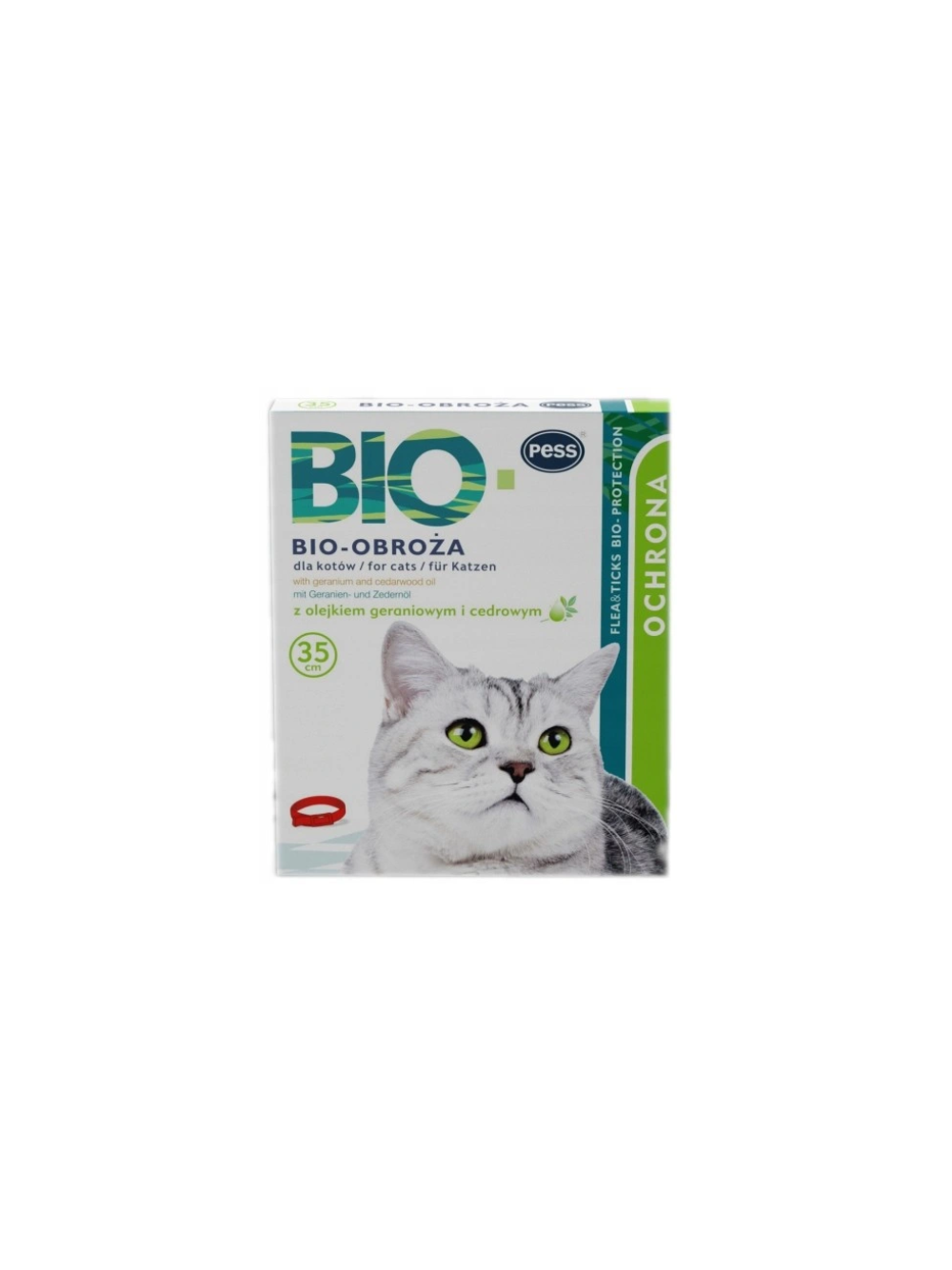 PESS Obroża biologiczna z olejkiem geraniowym 35cm