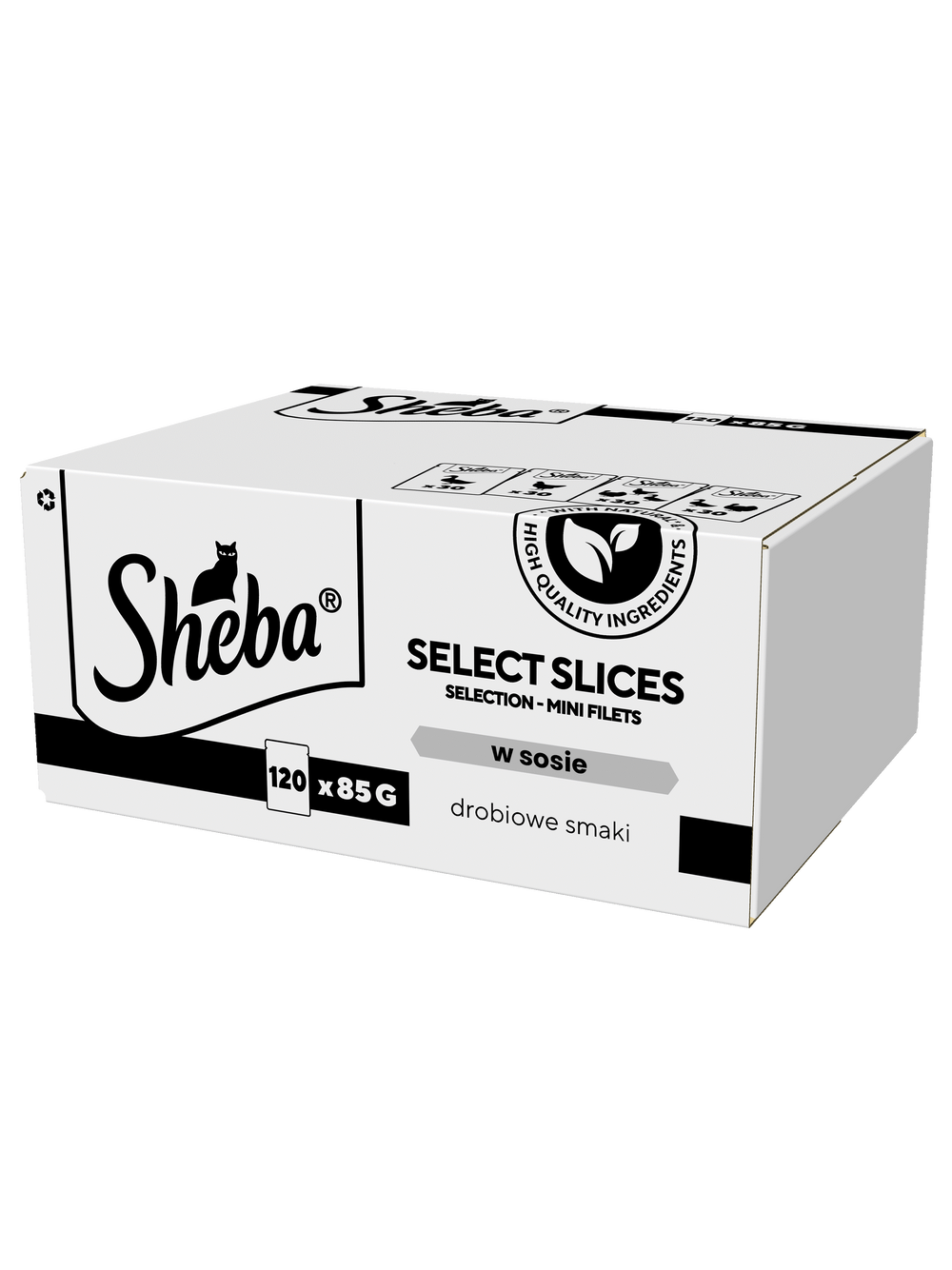SHEBA Selection Select Slices Drobiowe Smaki saszetki 120x85 g – mokra karma pełnoporcjowa dla dorosłych kotów, w sosie