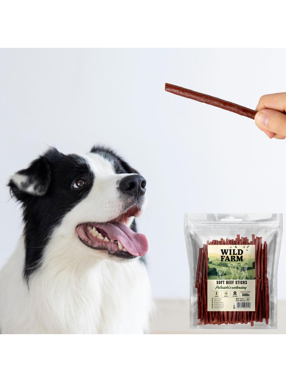 WILD FARM paluszki z wołowiny 500g przysmak dla psa
