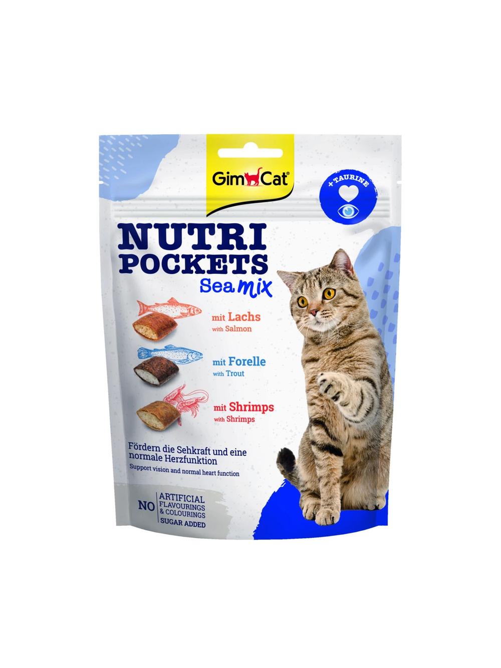 GIMCAT NUTRI POCKETS Sea Mix Tauryna 150g
