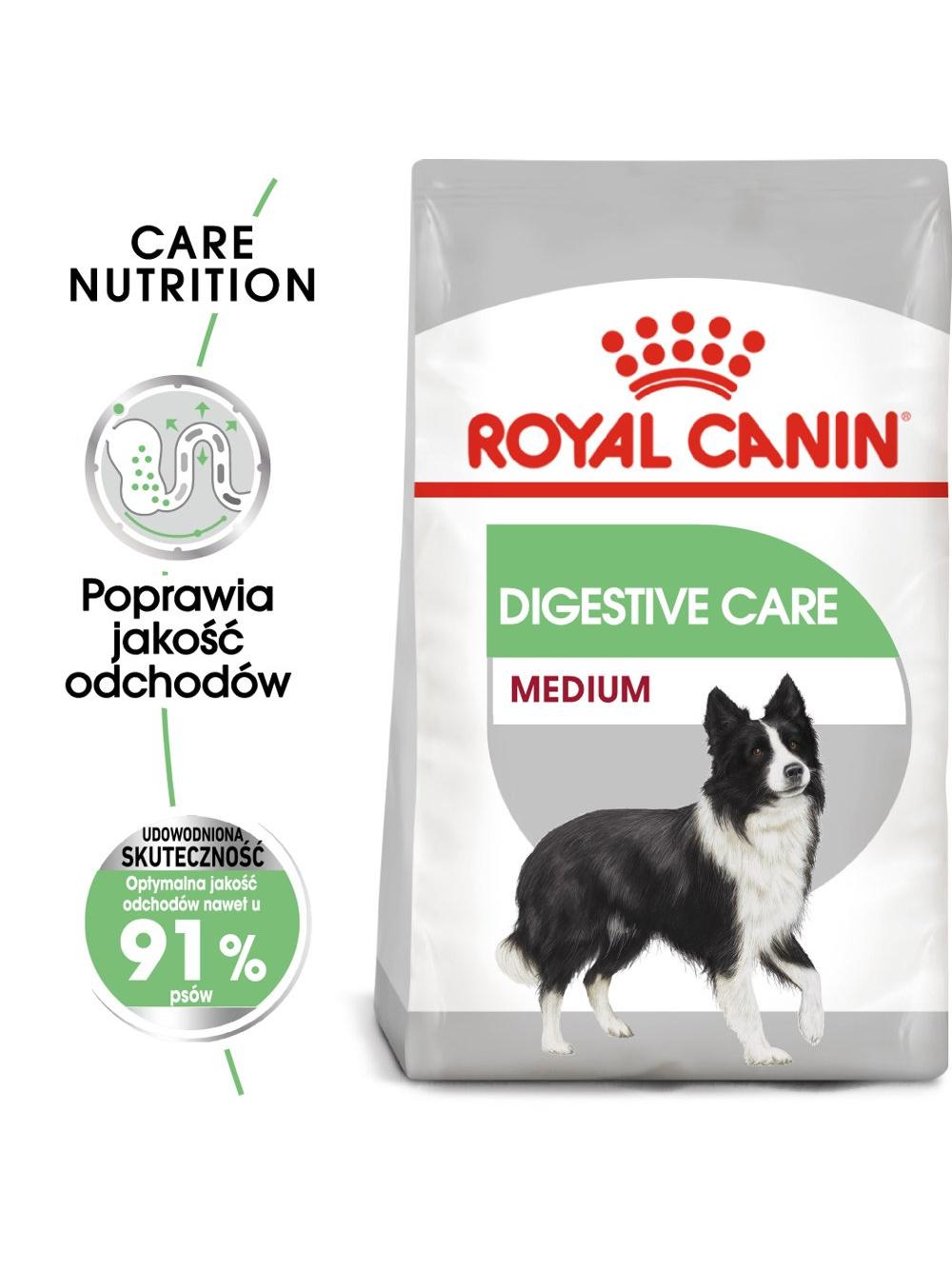 ROYAL CANIN CCN Medium Digestive Care 3kg karma sucha dla psów dorosłych, ras średnich o wrażliwym przewodzie pokarmowym + NIESPODZIANKA DLA PSA GRATIS!!