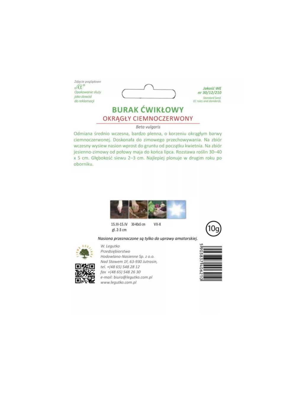 Burak ćwikłowy Okrągły Ciemnoczerwony - okrągły