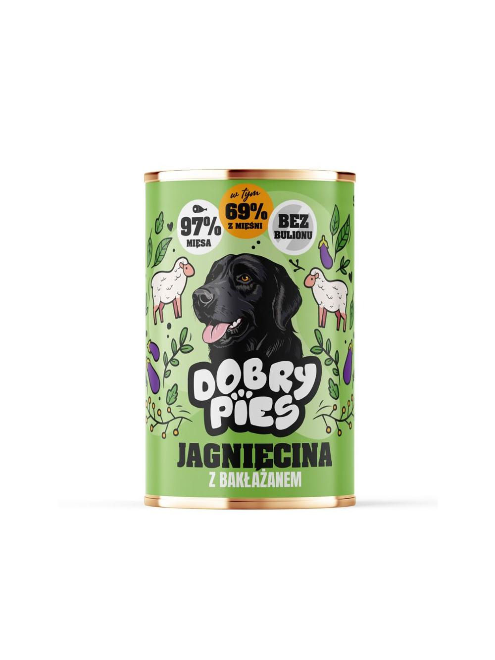 Dobry Pies Jagnięcina z bakłażanem 400g