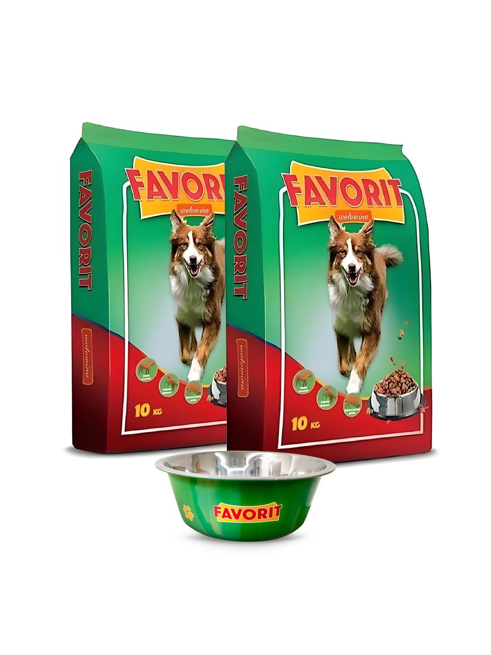 Favorit Karma sucha dla psa z wołowiną 2x10kg + miska GRATIS !!!