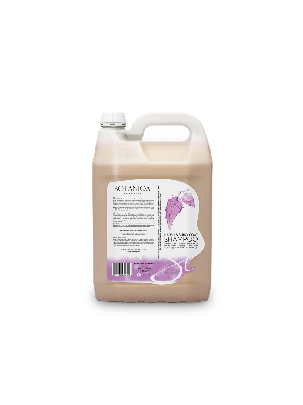 BOTANIQA Harsh & Shiny Coat Shampoo szampon dla psów szorstkowłosych 4L