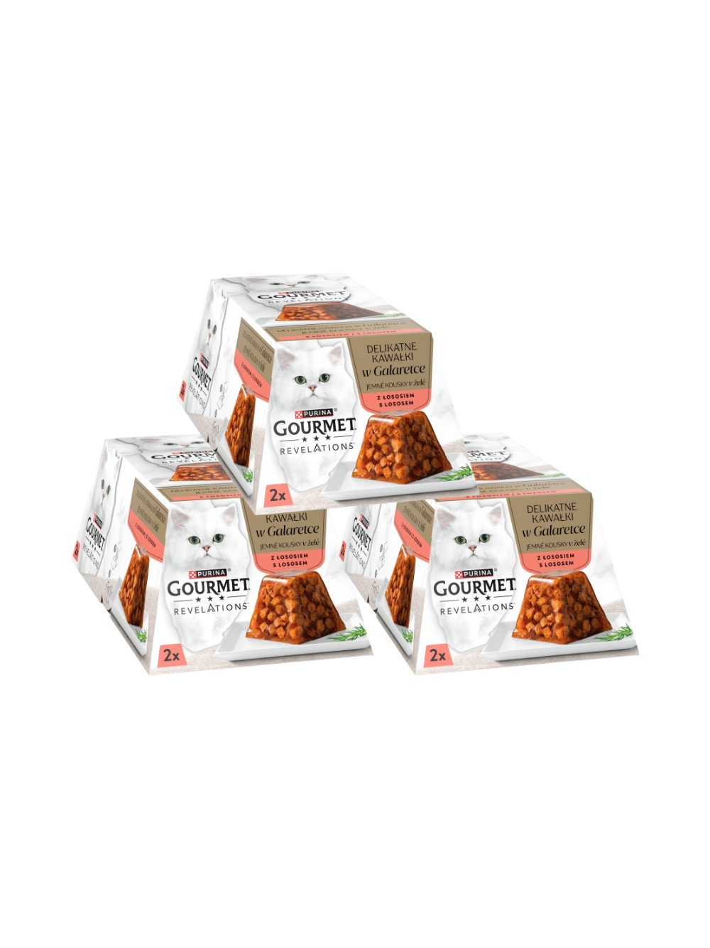 GOURMET Revelations Delikatne Kawałki w Galaretce z Łososiem 3x(2x57g)