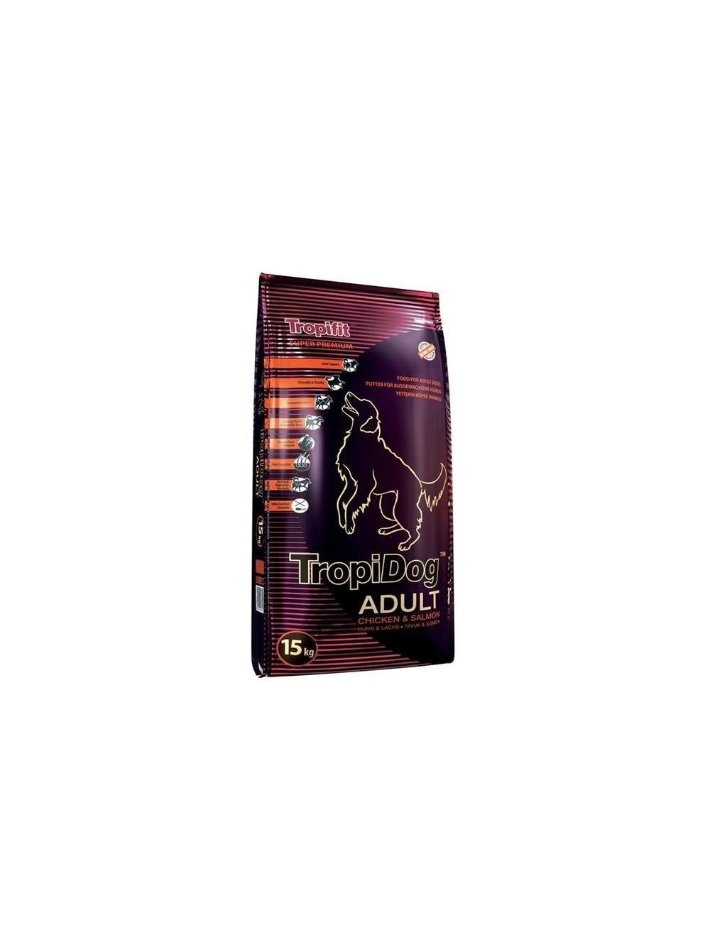 TROPIDOG Super Premium adult medium & large breed kurczak i łosoś 15kg/Opakowanie uszkodzone (9374) !!!