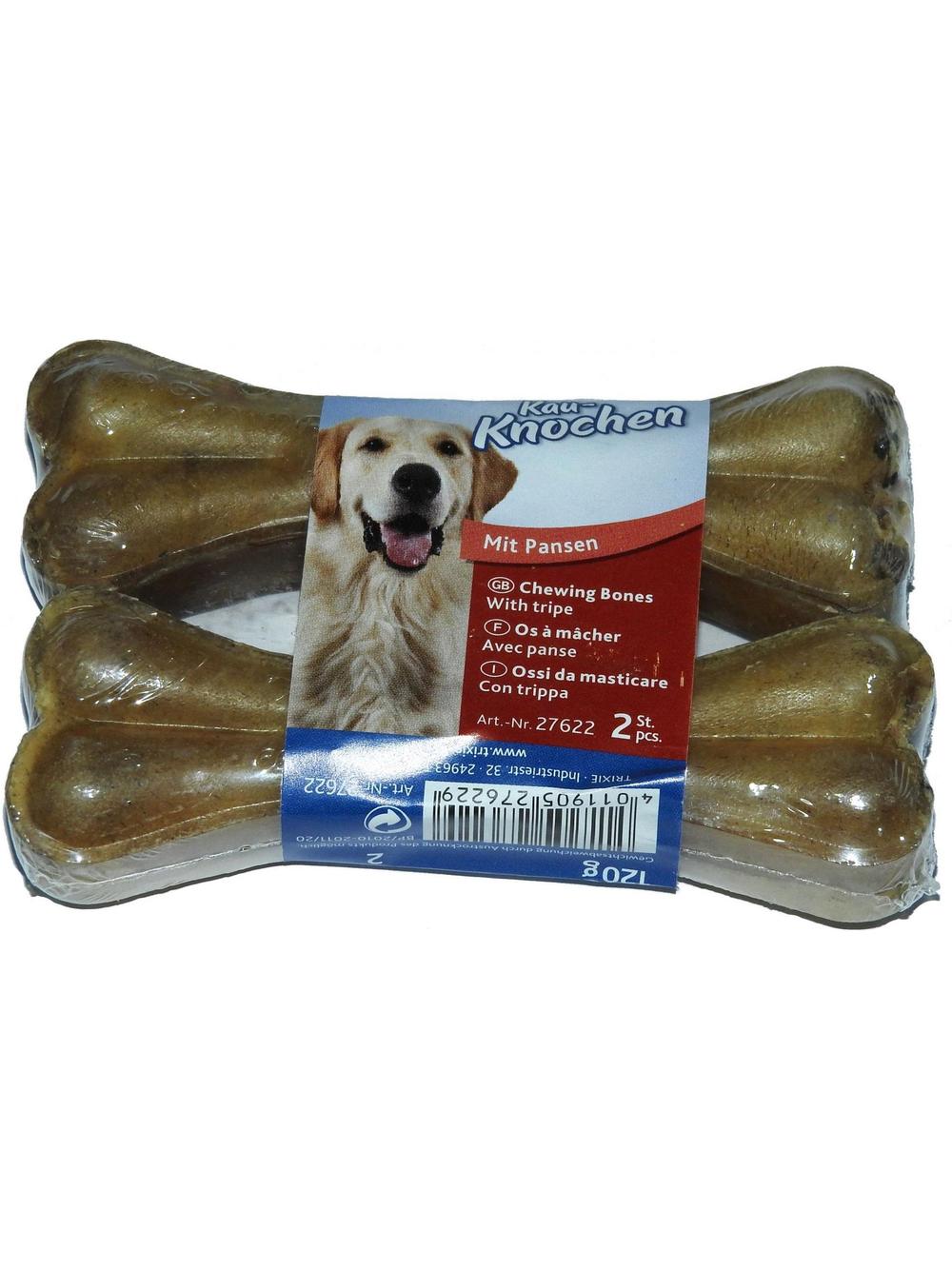 TRIXIE Kość prasowana nadziewana z żwaczem 2 x 60g / 12cm