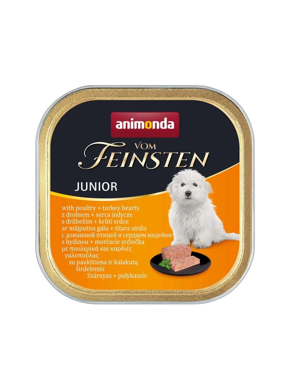 ANIMONDA Dog Vom Feinsten Junior smak: drób i serca indyka 22x150g